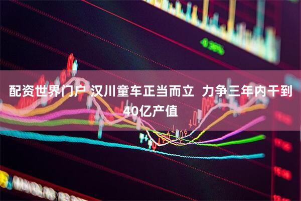 配资世界门户 汉川童车正当而立  力争三年内干到40亿产值